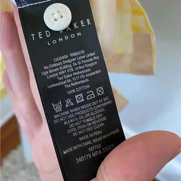 NEW Ted Baker Tiser Geo Print Short Sleeve Cotton Button Up size 5 XL - Picture 9 of 11